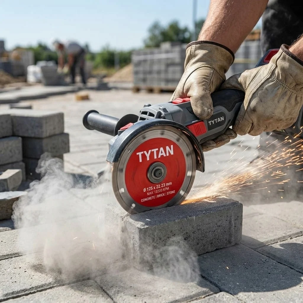 Tarcza Diamentowa Tytan Turbo 125 mm do Betonu – w użyciu